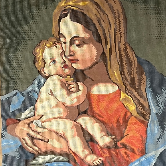 Needlepoint Canvas Francesco Trevisani Mary & Jesus BTW 8778 Size 20" x 23" - Picture 3 of 3